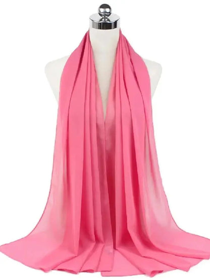 Solid Chiffon Hijab Scarf & Shawl for Women | Ready-to-Wear Muslim Headscarf | 65 Colors