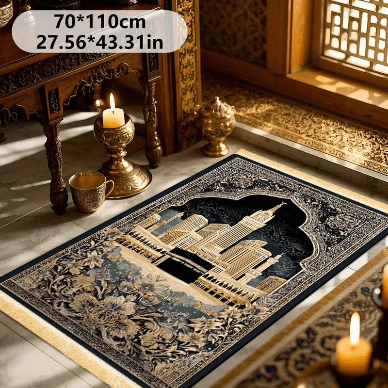 Foldable Islamic Prayer Mat | Portable Rug for Home, Travel & Pilgrimage
