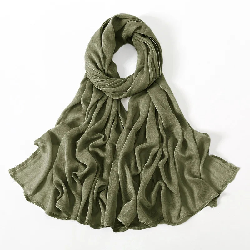 Soft Cotton Hijab for Women | Elegant Muslim Headscarf | 44 Colors | 190×85cm