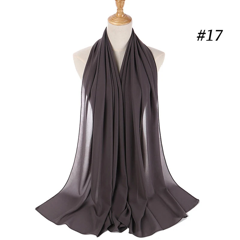 Bubble Chiffon Hijab Scarf for Women | Solid Color Veil & Wrap | 61 Colors