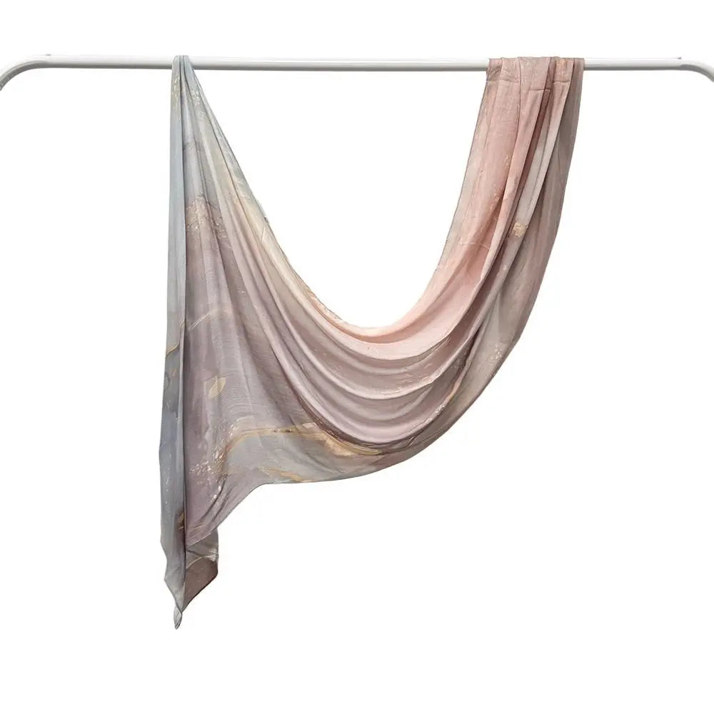 Patterned Voile Hijab Scarf - 170x70cm Modal Headscarf