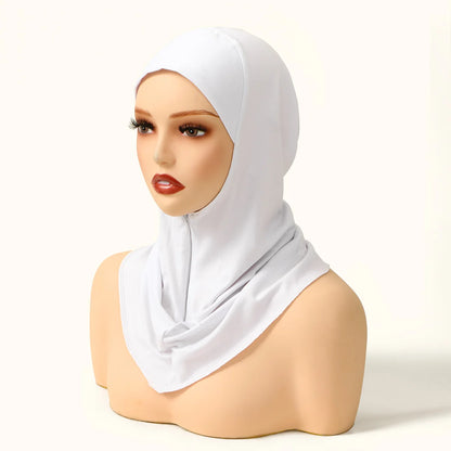 Women's Zipper Hijab Inner Cap – Milk Silk Modal Underscarf with Chain Detail
