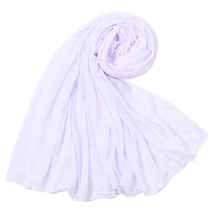 Women's Plain Cotton Jersey Hijab Scarf – Long Soft Shawl, 39 Colors