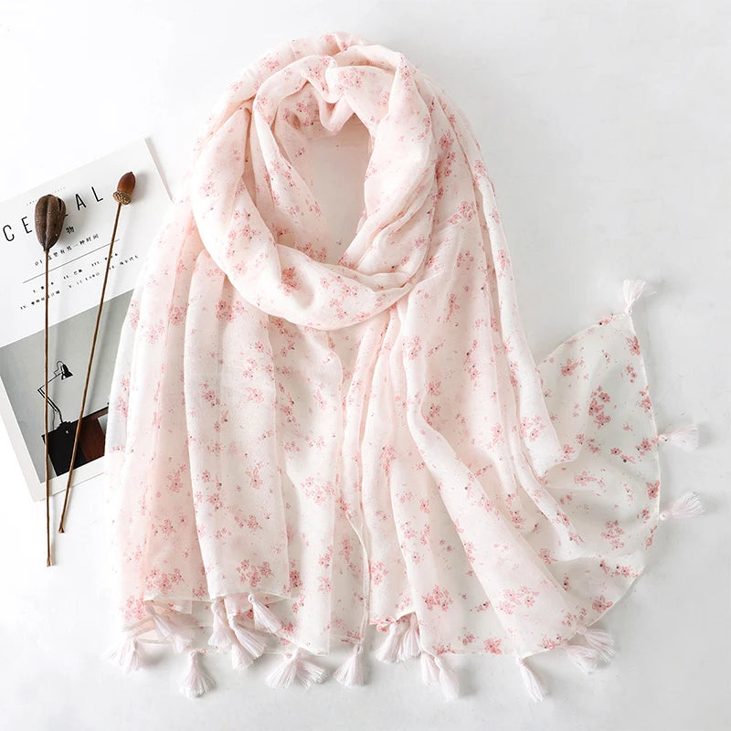 Printed Cotton Hijab Scarf & Shawl for Women | Lightweight Beach Wrap | 5 Designs