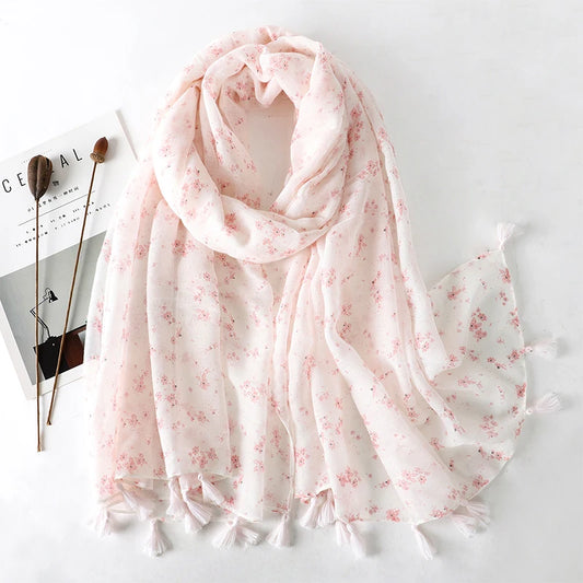 Printed Cotton Hijab Scarf & Shawl for Women | Lightweight Beach Wrap | 5 Designs