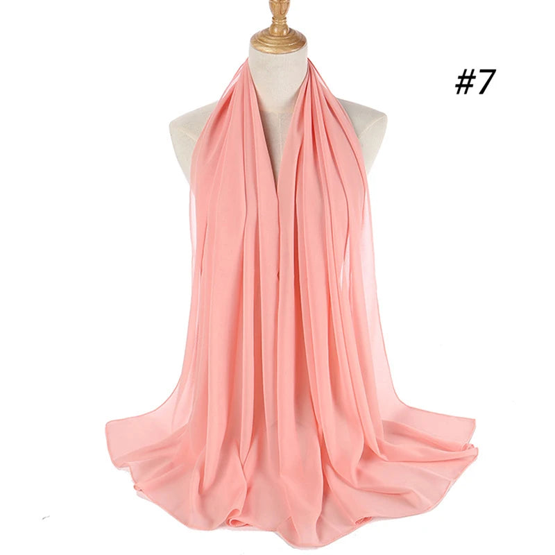 Bubble Chiffon Hijab Scarf for Women | Solid Color Veil & Wrap | 61 Colors