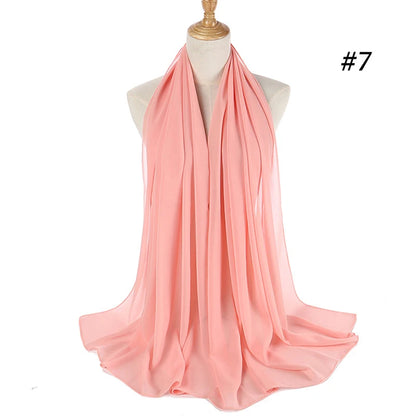 Bubble Chiffon Hijab Scarf for Women | Solid Color Veil & Wrap | 61 Colors