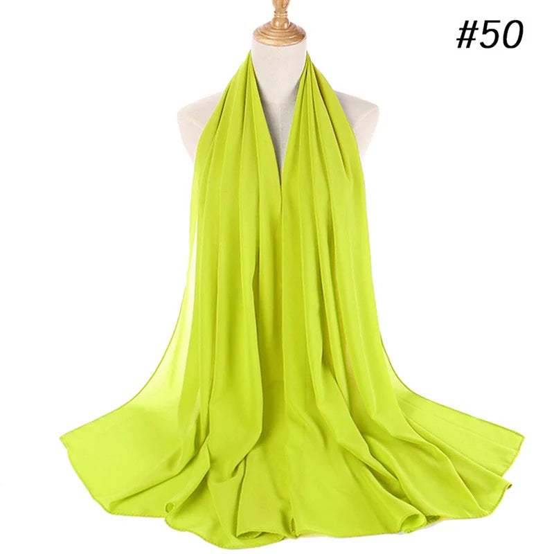 Bubble Chiffon Hijab Scarf for Women | Solid Color Veil & Wrap | 61 Colors