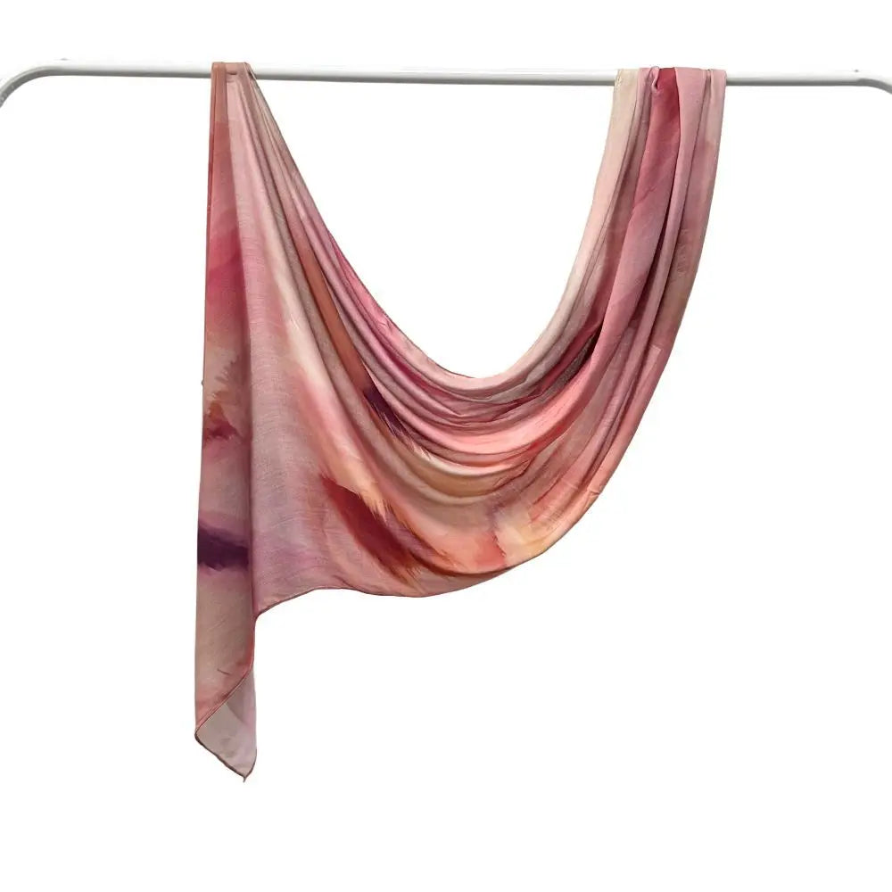 Patterned Voile Hijab Scarf - 170x70cm Modal Headscarf