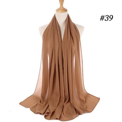 Bubble Chiffon Hijab Scarf for Women | Solid Color Veil & Wrap | 61 Colors