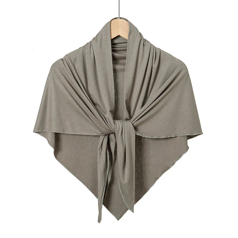 Jersey Triangle Hijab Scarf – Soft Solid Color Shawl & Head Wrap (Single & 2-Piece Sets)