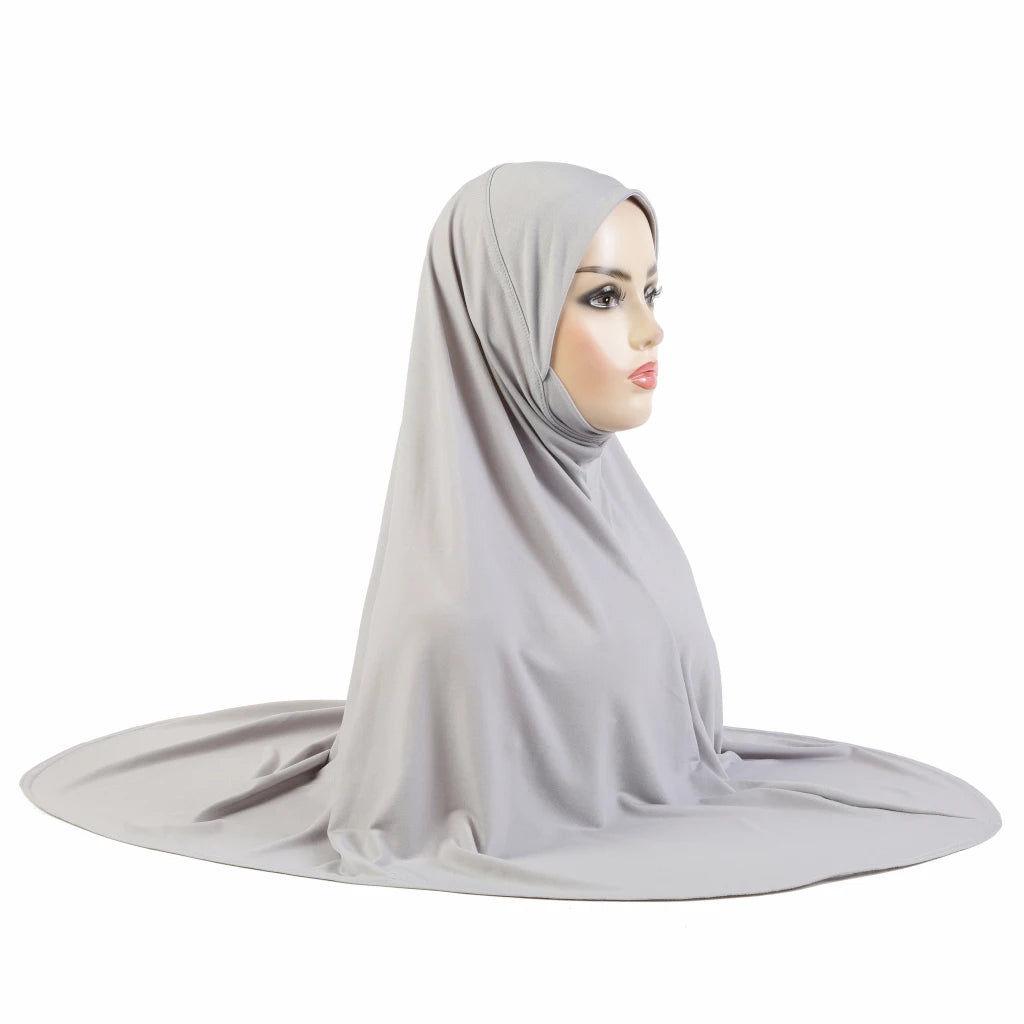 Women's Amira Pull-On Hijab with Chin Part – XL Jersey Inner Scarf