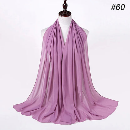 Bubble Chiffon Hijab Scarf for Women | Solid Color Veil & Wrap | 61 Colors