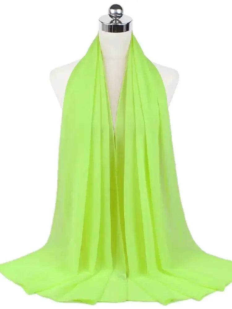 Solid Chiffon Hijab Scarf & Shawl for Women | Ready-to-Wear Muslim Headscarf | 65 Colors