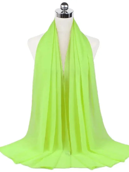 Solid Chiffon Hijab Scarf & Shawl for Women | Ready-to-Wear Muslim Headscarf | 65 Colors