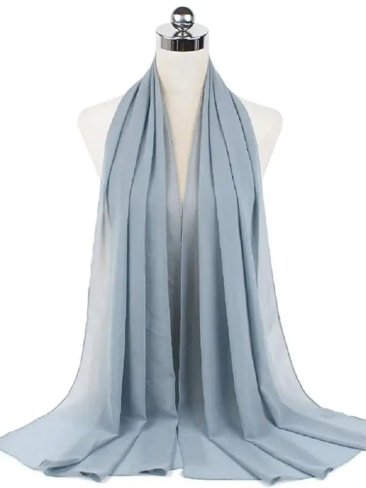 Solid Chiffon Hijab Scarf & Shawl for Women | Ready-to-Wear Muslim Headscarf | 65 Colors