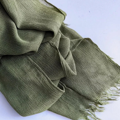 Soft Cotton-Viscose Tassel Hijab – 200x90cm Plain Headscarf (60 Colors)