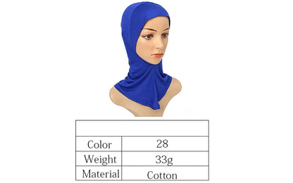 Women's Full-Cover Ninja Underscarf Bonnet – High-Stretch Cotton Jersey, 28 Colors
