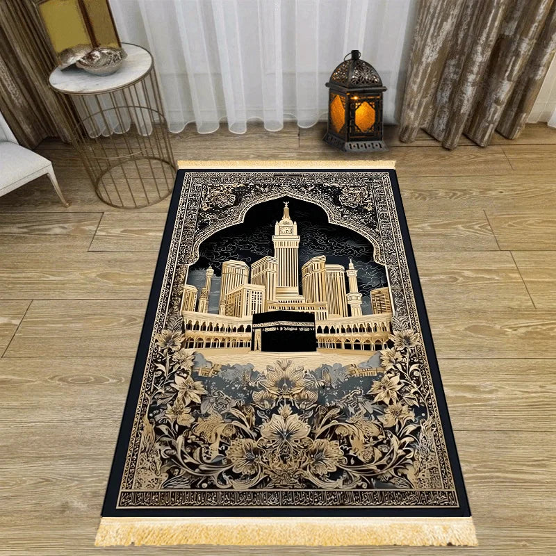 Foldable Islamic Prayer Mat | Portable Rug for Home, Travel & Pilgrimage
