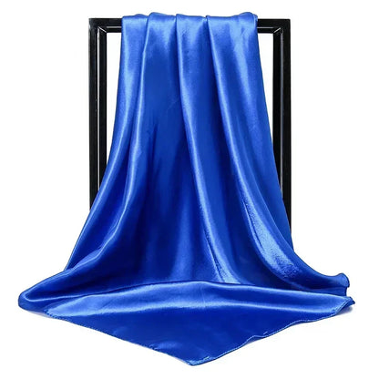 Satin Silk Square Hijab Scarf for Women | 90×90cm Shiny Solid Wrap | 32 Colors