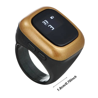 Smart Digital Prayer Counter Ring – Zikr & Tasbih Finger Counter with Time Display | S, M & L