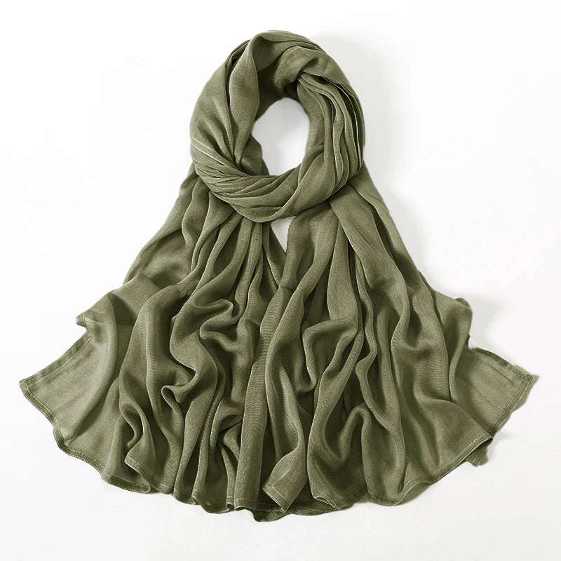 Women's Plain Modal Hijab Scarf – Lightweight Everyday Headscarf