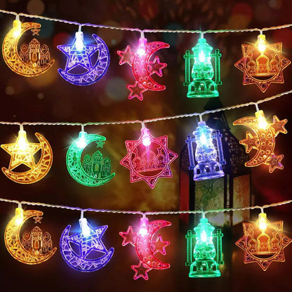 Ramadan LED Birch Tree Light – Star & Moon String Lights, 1.5m 10 LED