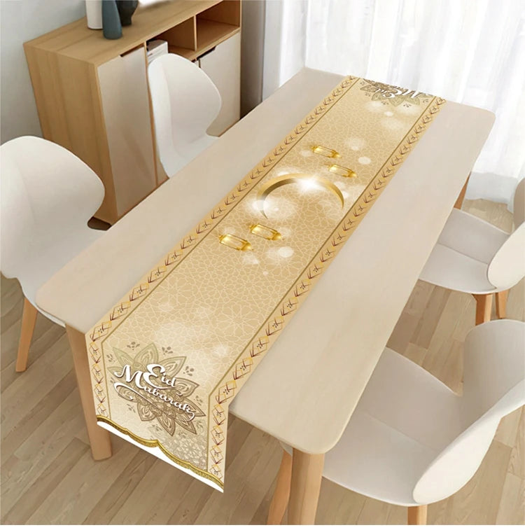 Ramadan Table Runner - Eid Mubarak Cloth Decoration 180x35cm