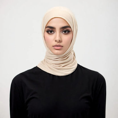 Jersey Triangle Hijab Scarf – Soft Solid Color Shawl & Head Wrap (Single & 2-Piece Sets)