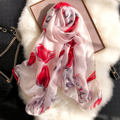 Printed Polyester Hijab Scarf & Shawl - 180x90cm Women's Wrap