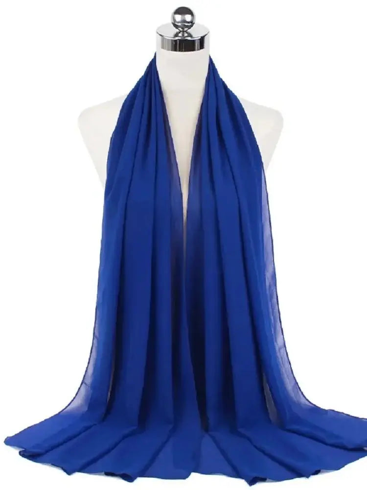 Solid Chiffon Hijab Scarf & Shawl for Women | Ready-to-Wear Muslim Headscarf | 65 Colors