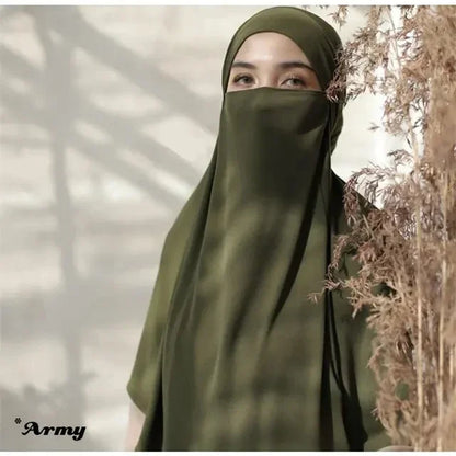 Instant Khimar Hijab & Turban for Women | Plain Two-Piece Headwrap | 9 Colors