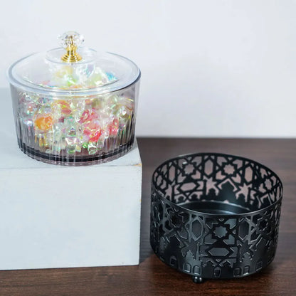 Ramadan & Eid Metal Candy Serving Tray with Decorative Lid