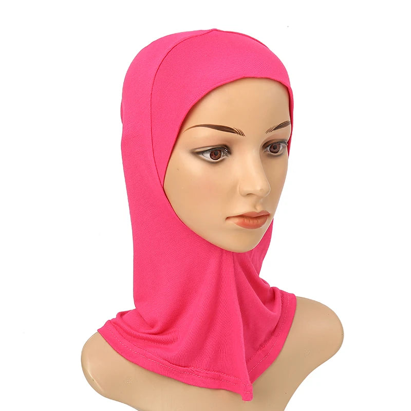 Women's Full-Cover Ninja Underscarf Bonnet – High-Stretch Cotton Jersey, 28 Colors