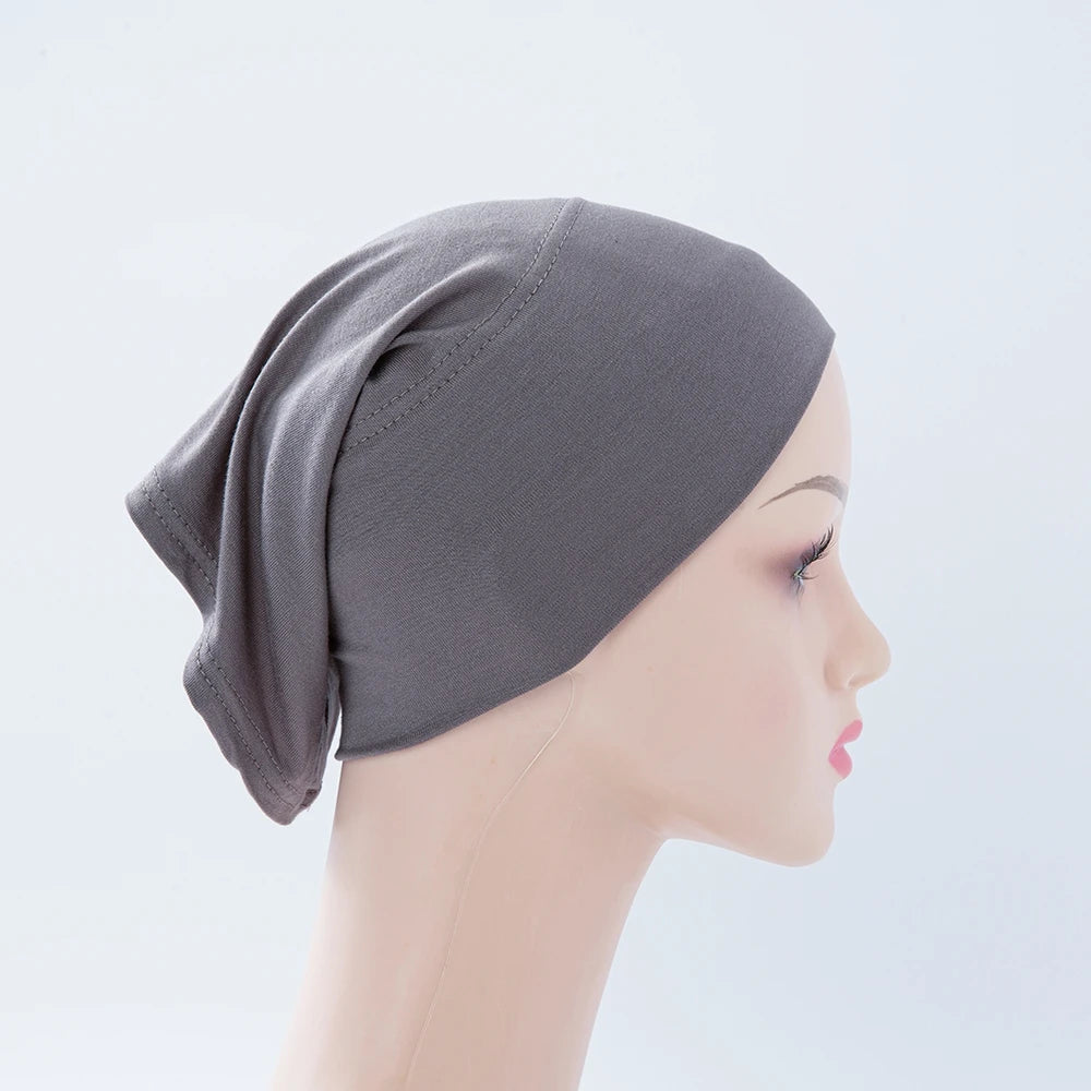 Bamboo Jersey Inner Hijab Tube Cap – Soft Stretch Muslim Underscarf Bonnet | 57 Colors