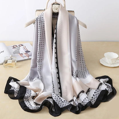 Printed Polyester Hijab Scarf & Shawl - 180x90cm Women's Wrap