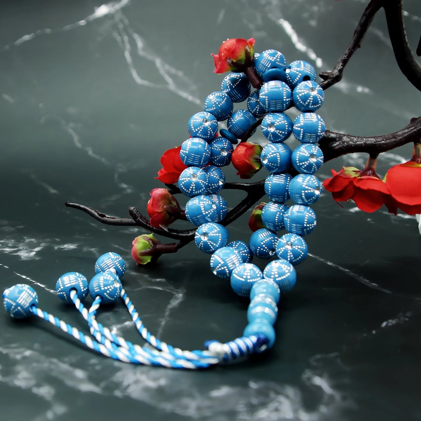 5-Pack Resin Tasbih Prayer Beads | 8mm 33-Bead Islamic Rosary Bracelet & Necklace | 6 Colors