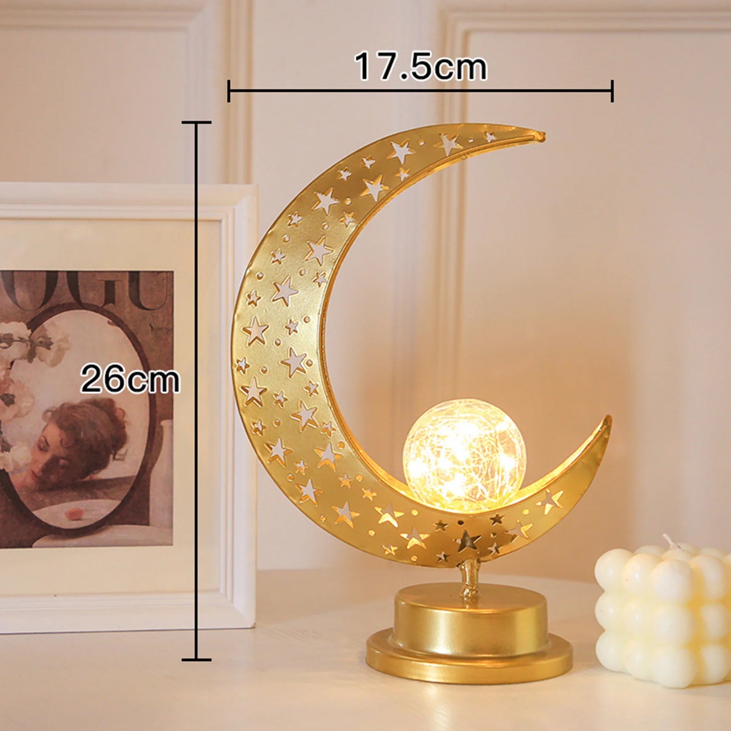 LED Ramadan Decorative Night Light - Wrought Iron Eid Table Lamp