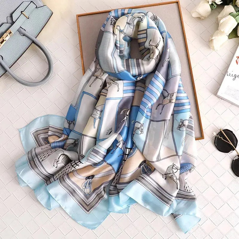 Printed Polyester Hijab Scarf & Shawl - 180x90cm Women's Wrap
