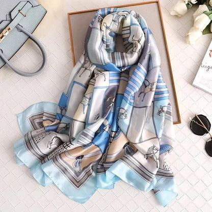 Printed Polyester Hijab Scarf & Shawl - 180x90cm Women's Wrap