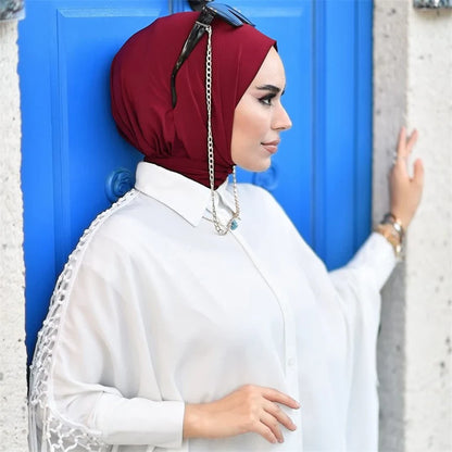 Modal Cotton Hijab Underscarf - Solid Color Turban Cap