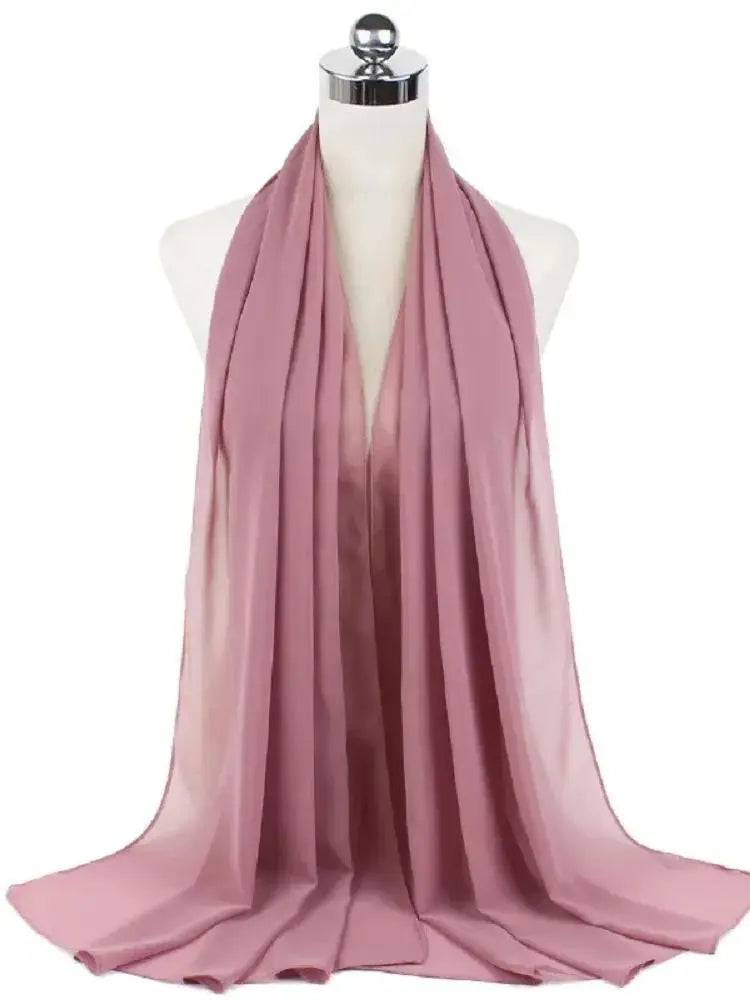Solid Chiffon Hijab Scarf & Shawl for Women | Ready-to-Wear Muslim Headscarf | 65 Colors