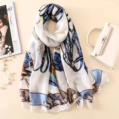 Printed Polyester Hijab Scarf & Shawl - 180x90cm Women's Wrap
