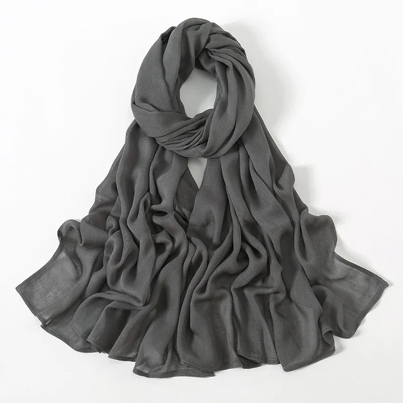 Soft Cotton Hijab for Women | Elegant Muslim Headscarf | 44 Colors | 190×85cm