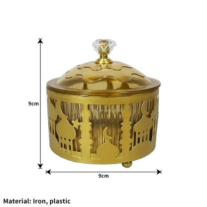Ramadan & Eid Metal Candy Serving Tray with Decorative Lid