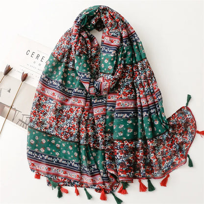 Printed Cotton Hijab Scarf & Shawl for Women | Lightweight Beach Wrap | 5 Designs