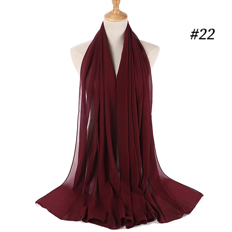 Bubble Chiffon Hijab Scarf for Women | Solid Color Veil & Wrap | 61 Colors