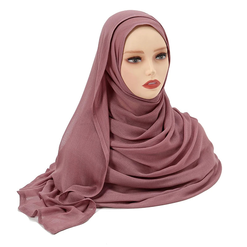 Women's Plain Modal Hijab Scarf – Lightweight Everyday Headscarf