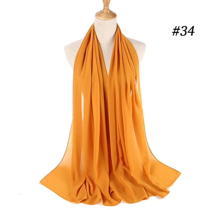 Bubble Chiffon Hijab Scarf for Women | Solid Color Veil & Wrap | 61 Colors