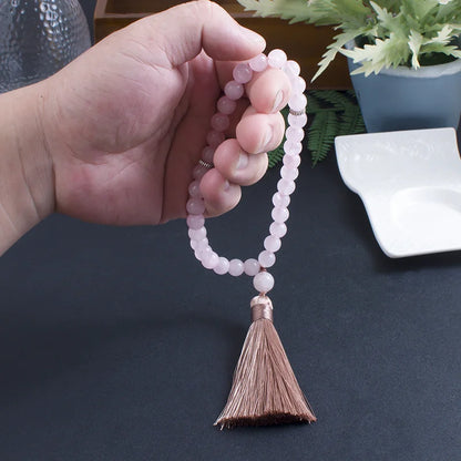 Rose Quartz Tasbih Bracelet | 33 Bead Islamic Prayer Beads | Unisex Rosary